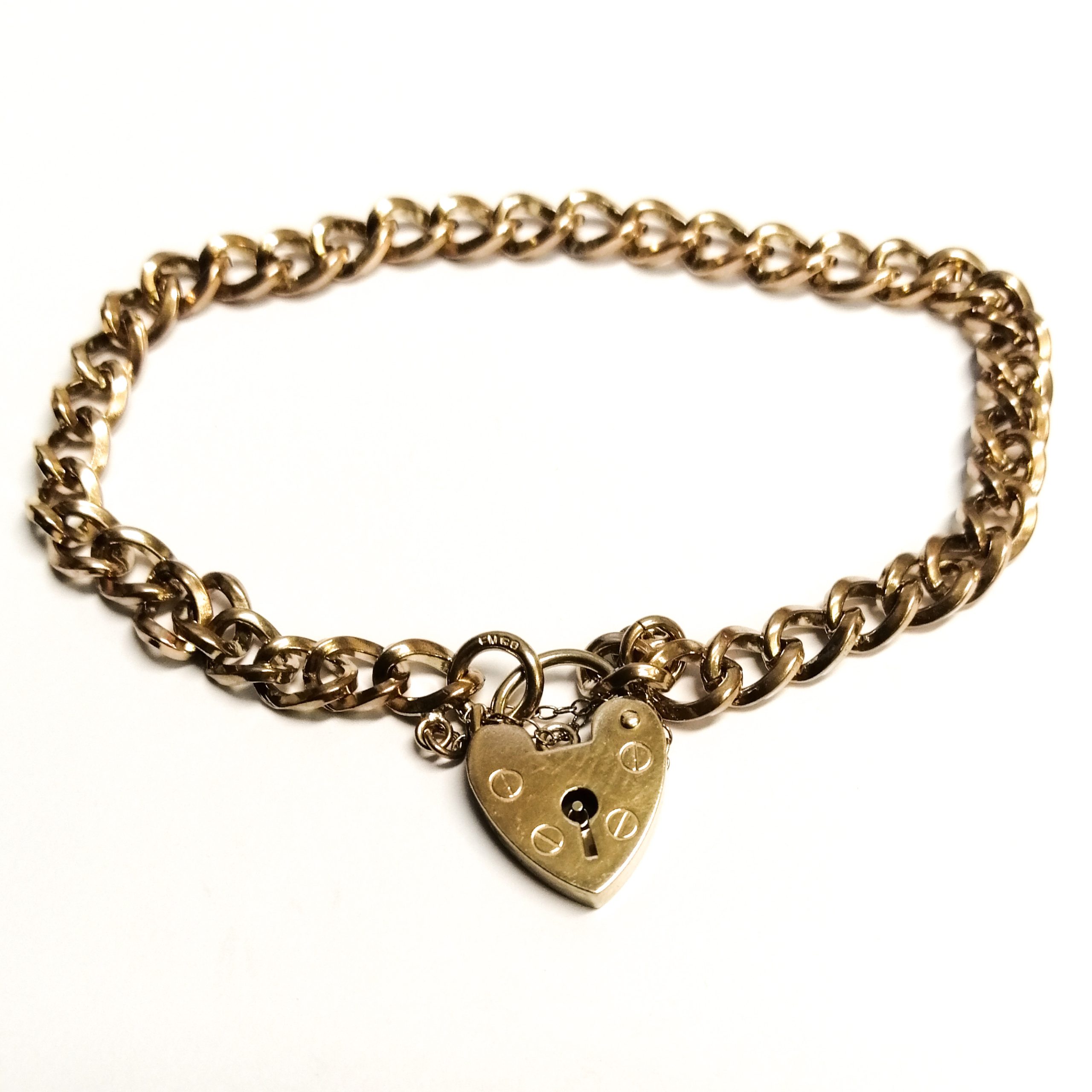 9ct Vintage Gold Curb/Lock Bracelet 1972 G Davison & Sons Jewellers